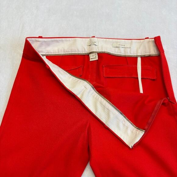 J. Crew Minnie Stretch Ankle Trouser Mid Rise Dress Pants Red Women’s Size 4 - Picture 3 of 12